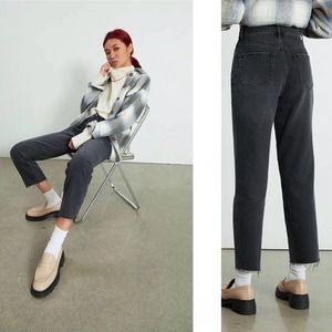 PacSun Eco Black Button Fly High Waisted Straight Leg Jeans